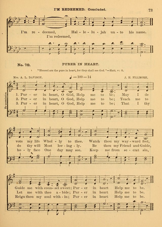 The Christian Sunday School Hymnal: a compilation of choice hymns and tunes for Sunday schools page 73