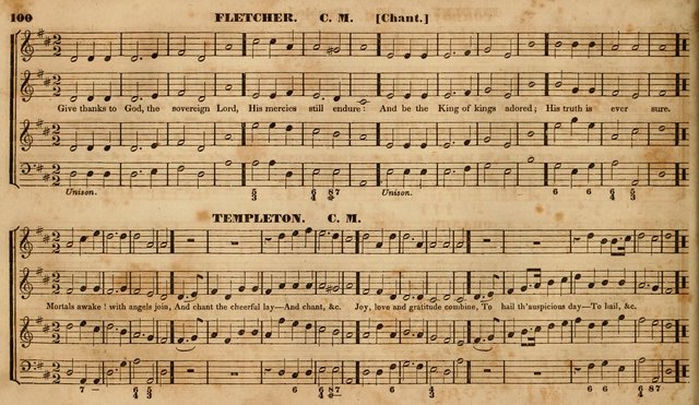 The Choir: or, Union collection of church music. Consisting of a great variety of psalm and hymn tunes, anthems, &c. original and selected. Including many beautiful subjects from the works.. (2nd ed.) page 100