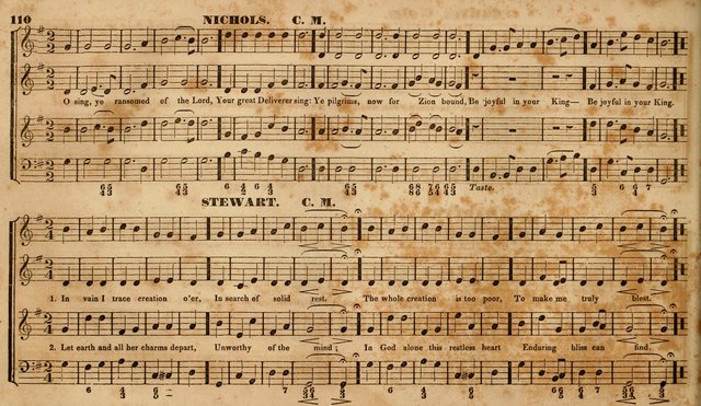 The Choir: or, Union collection of church music. Consisting of a great variety of psalm and hymn tunes, anthems, &c. original and selected. Including many beautiful subjects from the works.. (2nd ed.) page 110