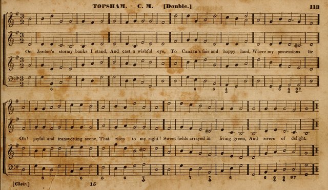 The Choir: or, Union collection of church music. Consisting of a great variety of psalm and hymn tunes, anthems, &c. original and selected. Including many beautiful subjects from the works.. (2nd ed.) page 113