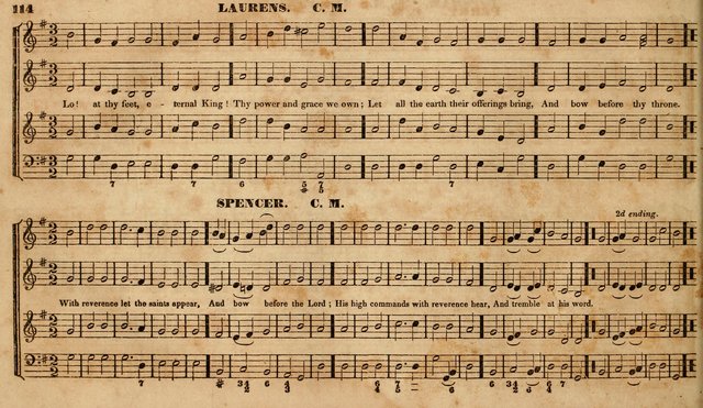 The Choir: or, Union collection of church music. Consisting of a great variety of psalm and hymn tunes, anthems, &c. original and selected. Including many beautiful subjects from the works.. (2nd ed.) page 114