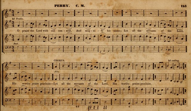 The Choir: or, Union collection of church music. Consisting of a great variety of psalm and hymn tunes, anthems, &c. original and selected. Including many beautiful subjects from the works.. (2nd ed.) page 115