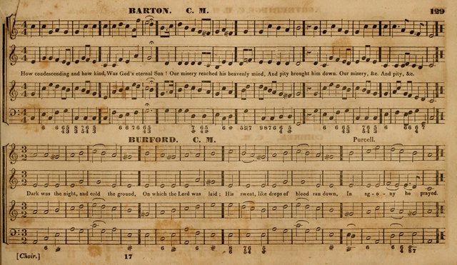 The Choir: or, Union collection of church music. Consisting of a great variety of psalm and hymn tunes, anthems, &c. original and selected. Including many beautiful subjects from the works.. (2nd ed.) page 129