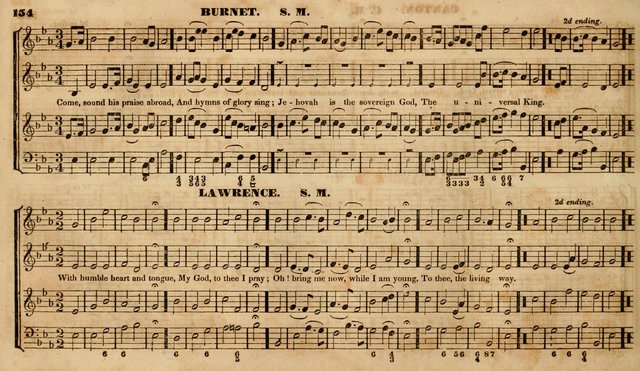 The Choir: or, Union collection of church music. Consisting of a great variety of psalm and hymn tunes, anthems, &c. original and selected. Including many beautiful subjects from the works.. (2nd ed.) page 154