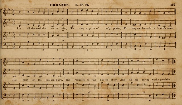 The Choir: or, Union collection of church music. Consisting of a great variety of psalm and hymn tunes, anthems, &c. original and selected. Including many beautiful subjects from the works.. (2nd ed.) page 187