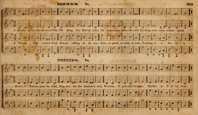 The Choir: or, Union collection of church music. Consisting of a great variety of psalm and hymn tunes, anthems, &c. original and selected. Including many beautiful subjects from the works.. (2nd ed.) page 215