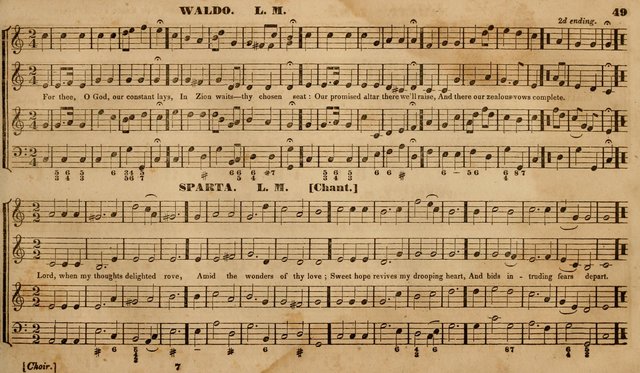 The Choir: or, Union collection of church music. Consisting of a great variety of psalm and hymn tunes, anthems, &c. original and selected. Including many beautiful subjects from the works.. (2nd ed.) page 49