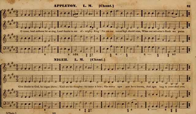 The Choir: or, Union collection of church music. Consisting of a great variety of psalm and hymn tunes, anthems, &c. original and selected. Including many beautiful subjects from the works.. (2nd ed.) page 81