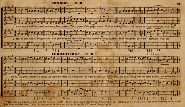 The Choir: or, Union collection of church music. Consisting of a great variety of psalm and hymn tunes, anthems, &c. original and selected. Including many beautiful subjects from the works.. (2nd ed.) page 91
