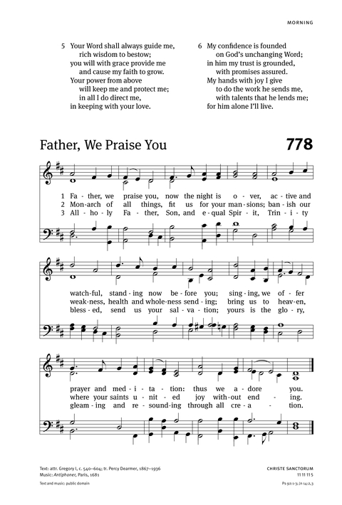 Christian Worship: Hymnal page 799