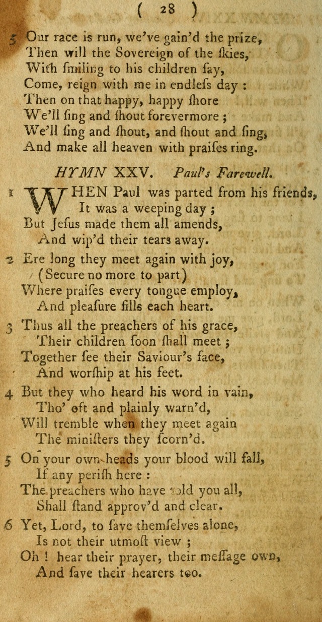 A Collection of Hymns for the use of Christians page 28