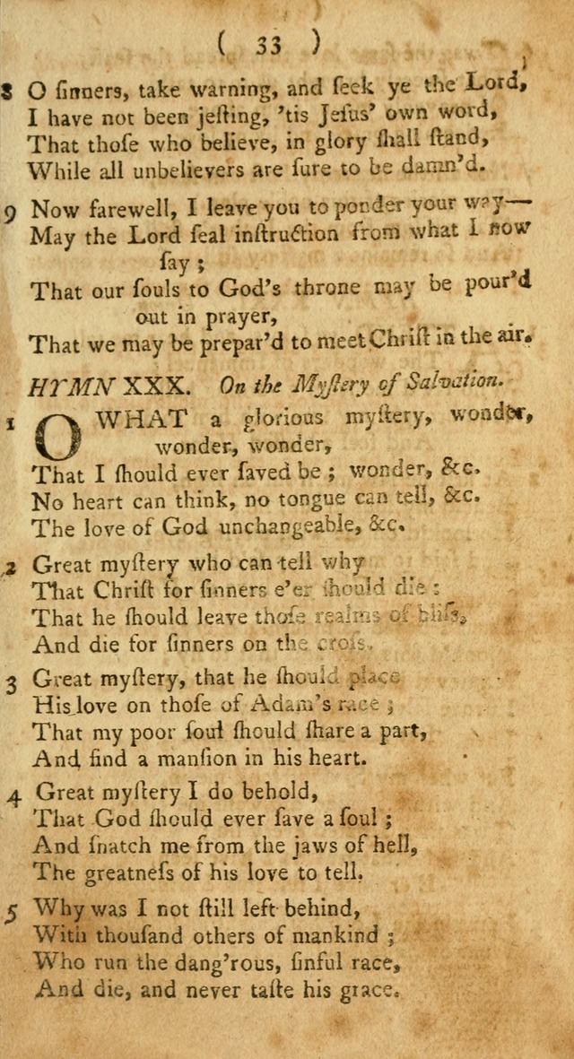 A Collection of Hymns for the use of Christians page 33