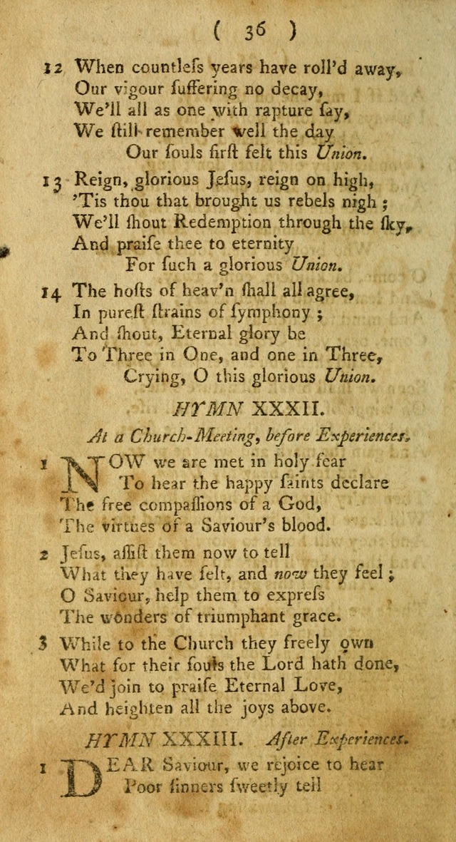 A Collection of Hymns for the use of Christians page 36