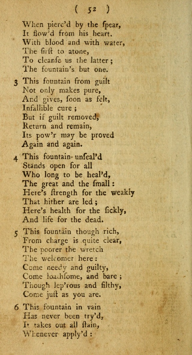 A Collection of Hymns for the use of Christians page 52