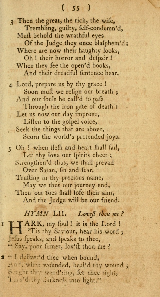 A Collection of Hymns for the use of Christians page 55