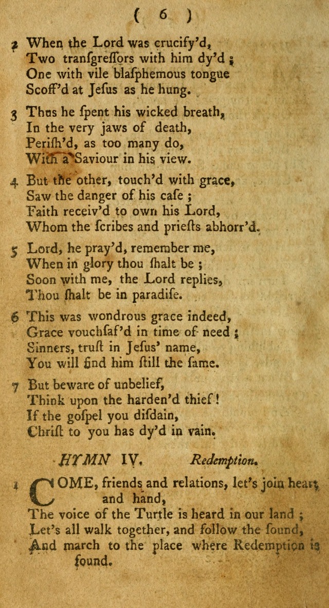A Collection of Hymns for the use of Christians page 6