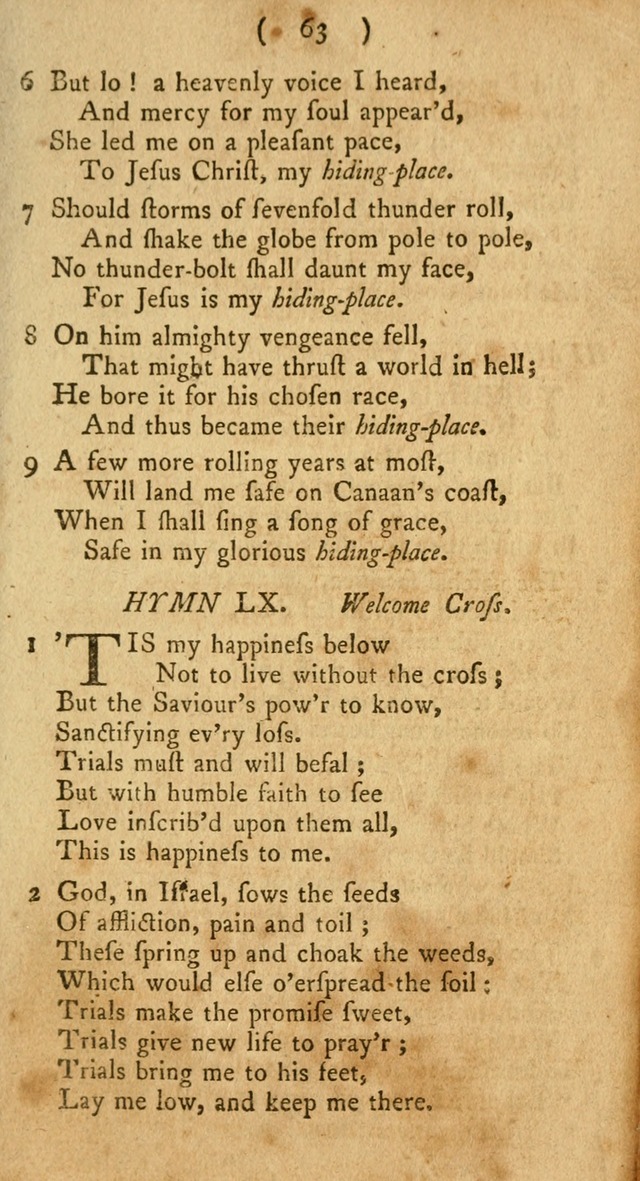 A Collection of Hymns for the use of Christians page 63