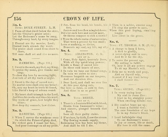 Crown of Life: a collection of songs, new and old, for the use in the Sunday-school, prayer and praise meetings, and the home circle page 156