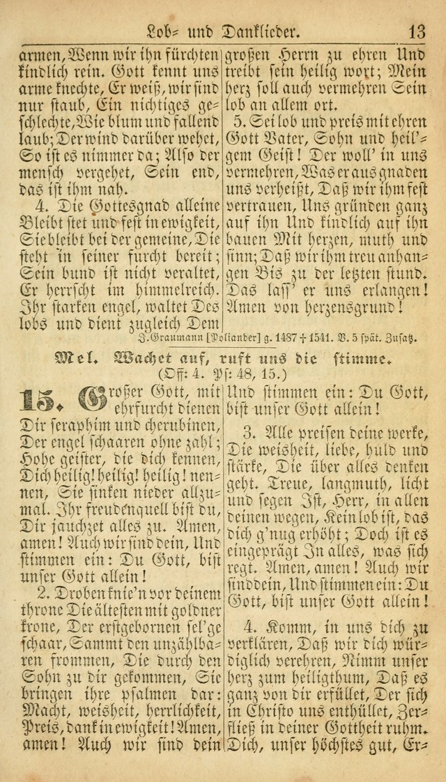 Deutsches Gesangbuch für die Evangelisch-Luterische Kirche in den Vereinigten Staaten: herausgegeben mit kirchlicher Genehmigung  page 13