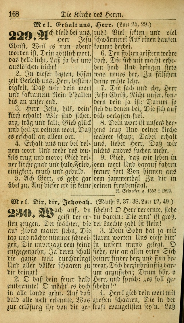 Deutsches Gesangbuch für die Evangelisch-Luterische Kirche in den Vereinigten Staaten: herausgegeben mit kirchlicher Genehmigung  page 168