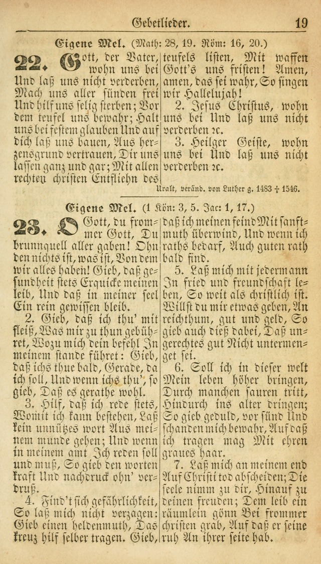Deutsches Gesangbuch für die Evangelisch-Luterische Kirche in den Vereinigten Staaten: herausgegeben mit kirchlicher Genehmigung  page 19