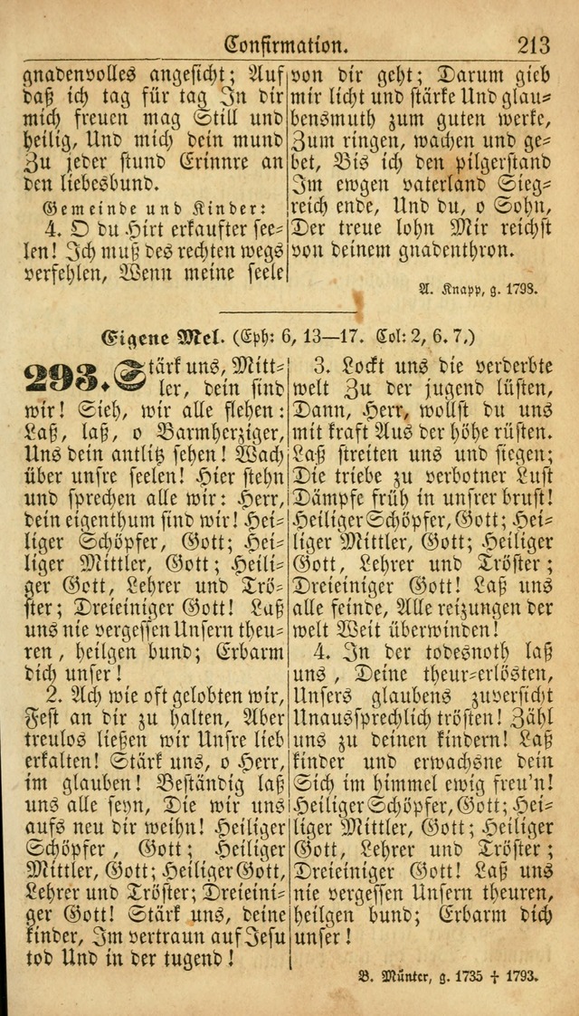Deutsches Gesangbuch für die Evangelisch-Luterische Kirche in den Vereinigten Staaten: herausgegeben mit kirchlicher Genehmigung  page 213