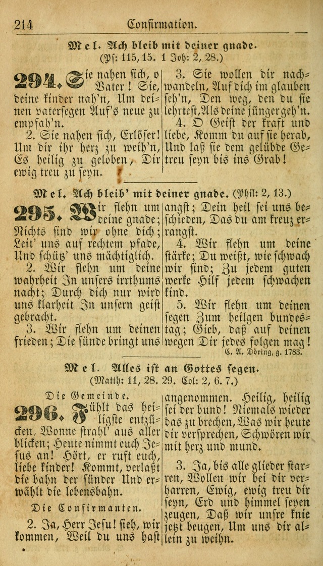 Deutsches Gesangbuch für die Evangelisch-Luterische Kirche in den Vereinigten Staaten: herausgegeben mit kirchlicher Genehmigung  page 214