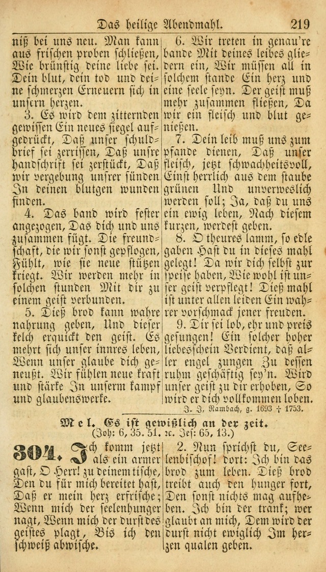 Deutsches Gesangbuch für die Evangelisch-Luterische Kirche in den Vereinigten Staaten: herausgegeben mit kirchlicher Genehmigung  page 219