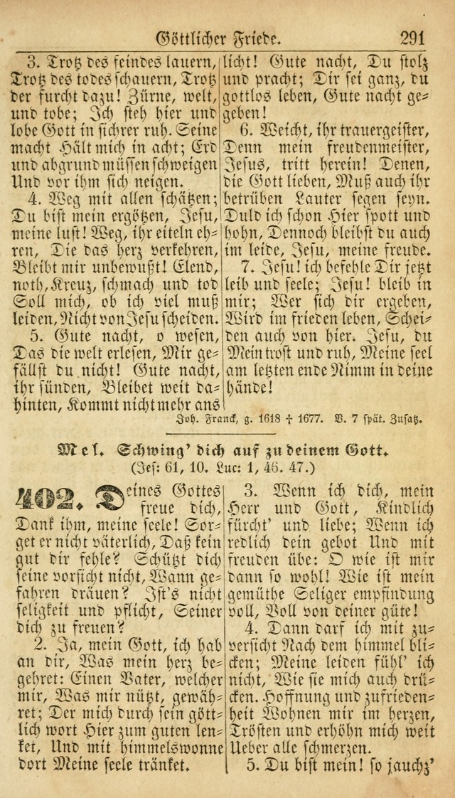 Deutsches Gesangbuch für die Evangelisch-Luterische Kirche in den Vereinigten Staaten: herausgegeben mit kirchlicher Genehmigung  page 291