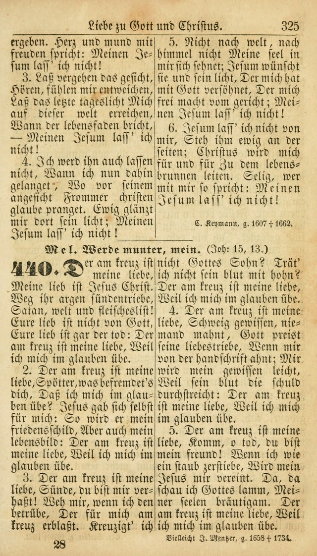 Deutsches Gesangbuch für die Evangelisch-Luterische Kirche in den Vereinigten Staaten: herausgegeben mit kirchlicher Genehmigung  page 325