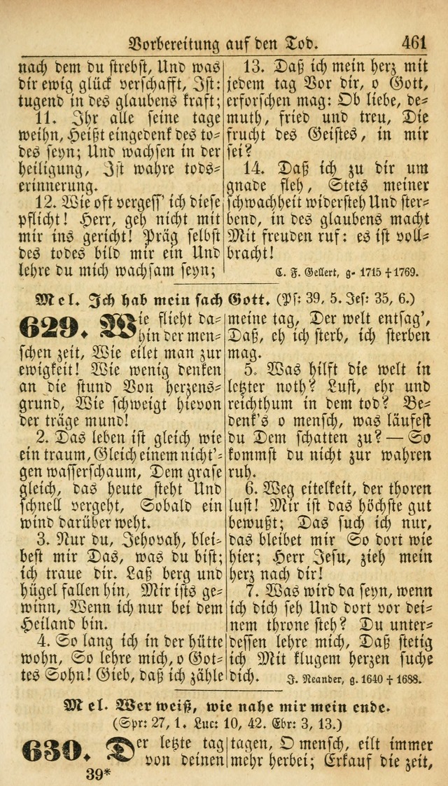Deutsches Gesangbuch für die Evangelisch-Luterische Kirche in den Vereinigten Staaten: herausgegeben mit kirchlicher Genehmigung  page 461
