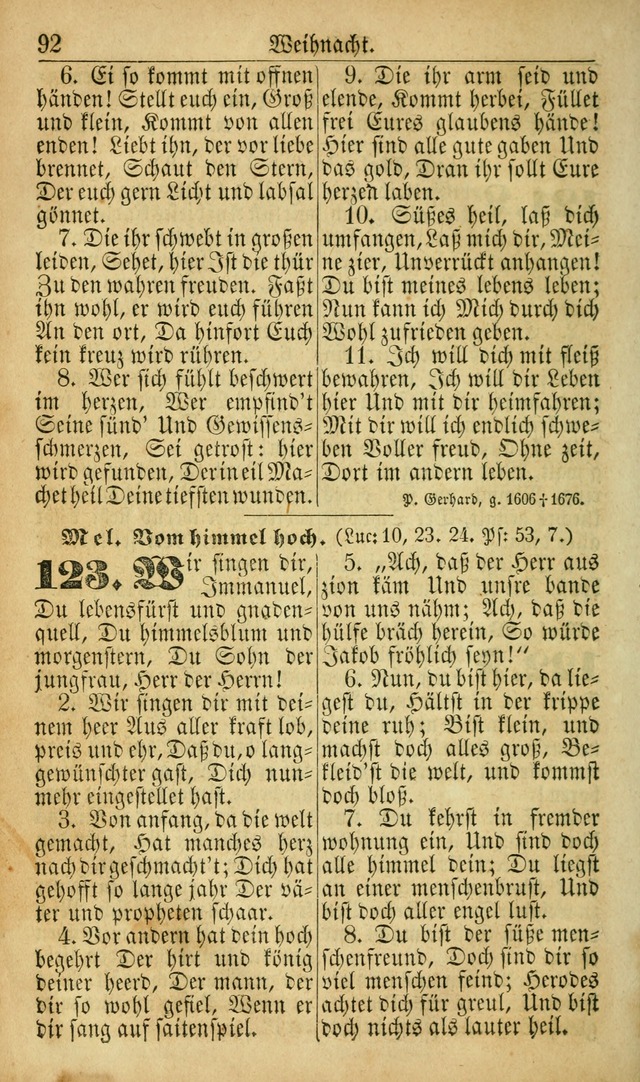 Deutsches Gesangbuch für die Evangelisch-Luterische Kirche in den Vereinigten Staaten: herausgegeben mit kirchlicher Genehmigung  page 92