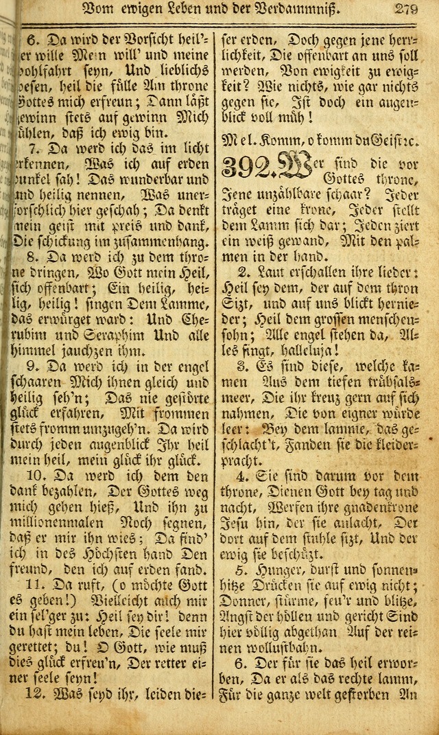 Das Gemeinschaftliche Gesangbuch: zum gottesdienstlichen Gebrauch der Lutherischen und Reformirten Gemeinden in Nord-America. (1st.. Aufl) page 279