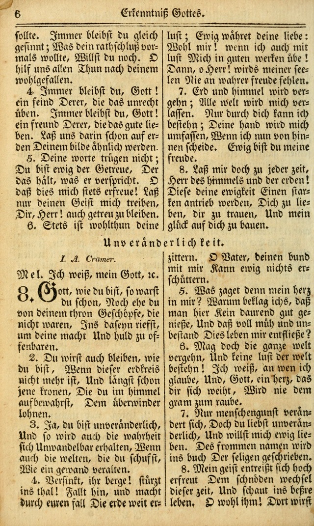 Das Gemeinschaftliche Gesangbuch: zum gottesdienstlichen Gebrauch der Lutherischen und Reformirten Gemeinden in Nord-America. (1st.. Aufl) page 6