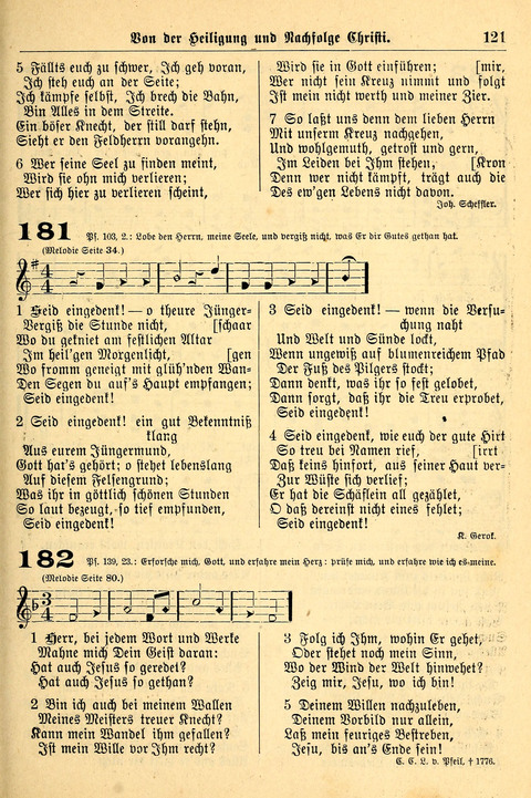 Deutsches Lieder- und Melodienbuch: mit einem Anhang englisher Lieder page 121