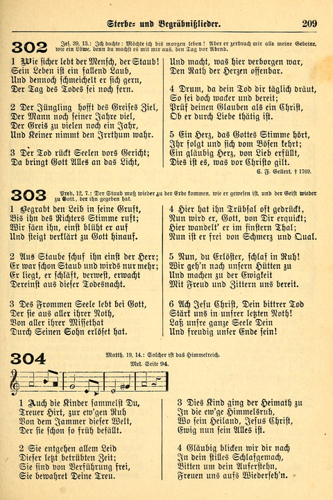Deutsches Lieder- und Melodienbuch: mit einem Anhang englisher Lieder page 209