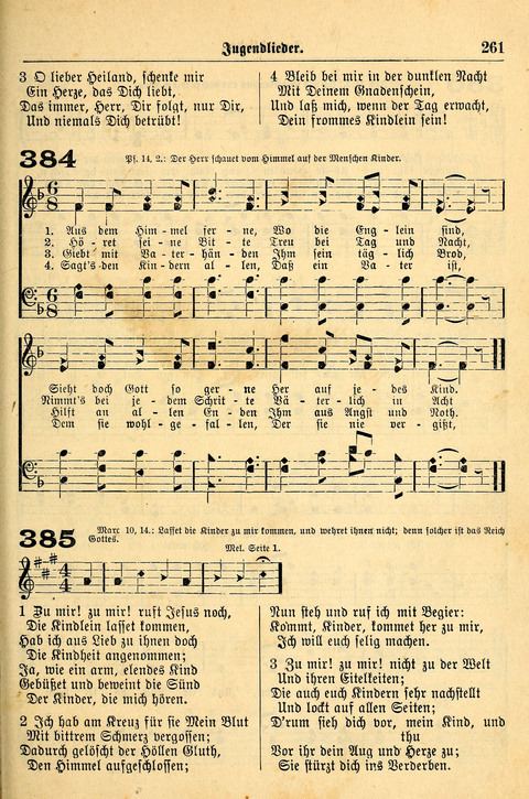 Deutsches Lieder- und Melodienbuch: mit einem Anhang englisher Lieder page 261