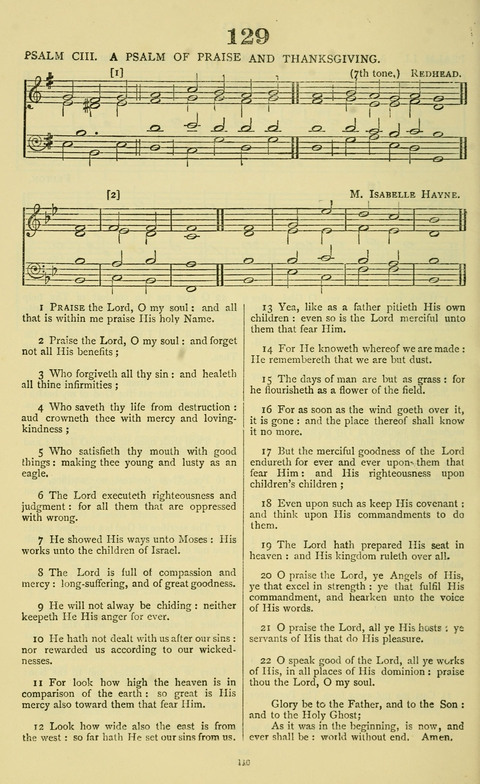 The Durham Mission Tune Book: with supplement, containting one hundred and fifty-nine hymn tunes, chants and litanies for the durham mission hymn-book (2nd ed.) page 110