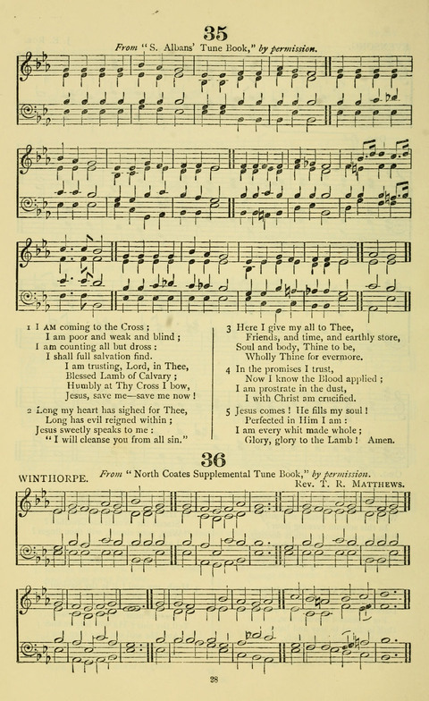 The Durham Mission Tune Book: with supplement, containting one hundred and fifty-nine hymn tunes, chants and litanies for the durham mission hymn-book (2nd ed.) page 28