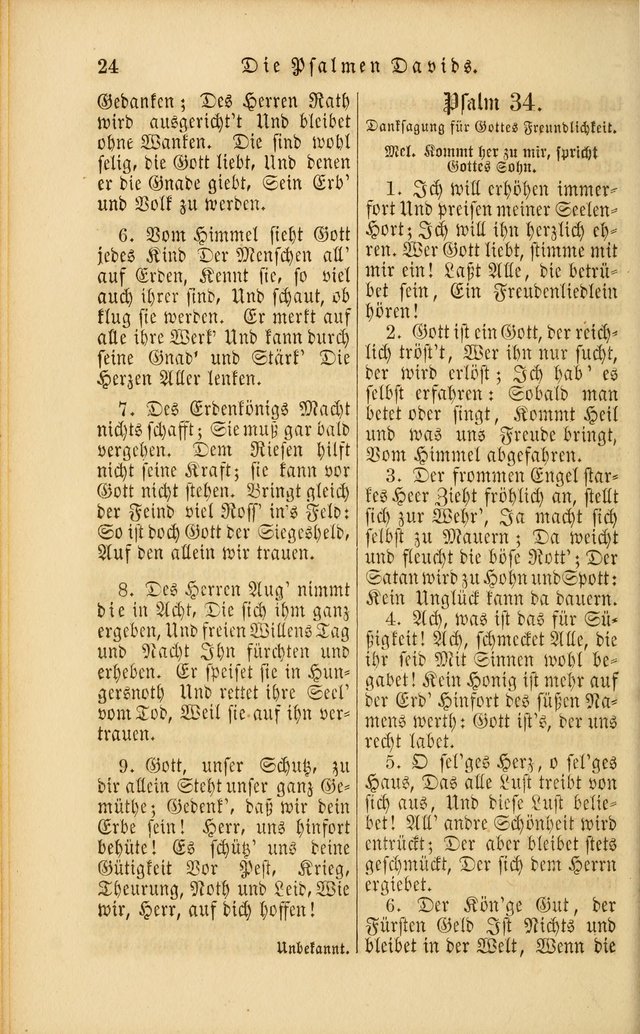 Die Psalmen Davids: nebst einer Sammlung Geistlicher lieder für Oeffentlichen und Privat-Gottesdienst page 24