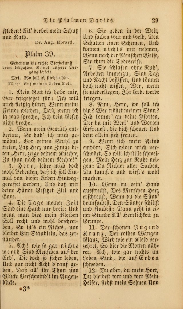 Die Psalmen Davids: nebst einer Sammlung Geistlicher lieder für Oeffentlichen und Privat-Gottesdienst page 29