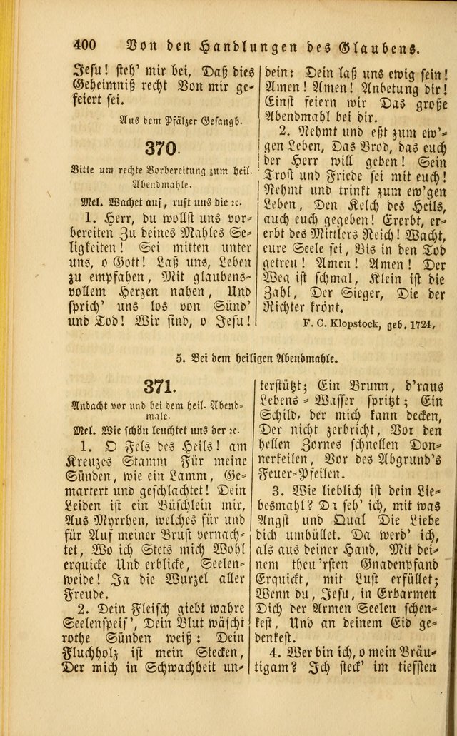 Die Psalmen Davids: nebst einer Sammlung Geistlicher lieder für Oeffentlichen und Privat-Gottesdienst page 402