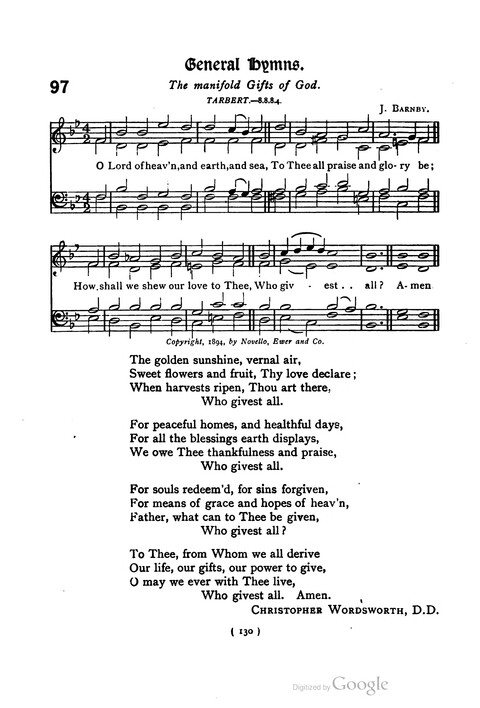 The Day School Hymn Book: with tunes (New and enlarged edition) page 130