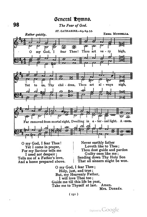 The Day School Hymn Book: with tunes (New and enlarged edition) page 131