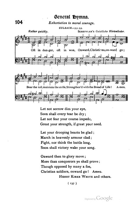The Day School Hymn Book: with tunes (New and enlarged edition) page 137