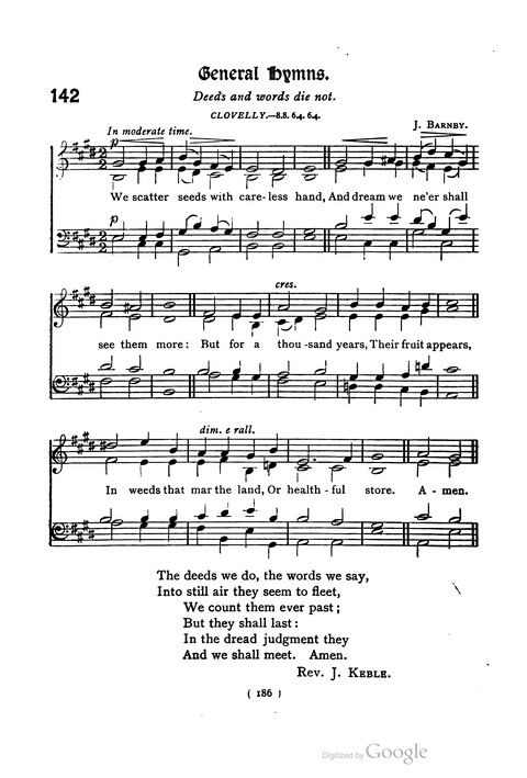 The Day School Hymn Book: with tunes (New and enlarged edition) page 186