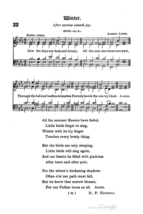 The Day School Hymn Book: with tunes (New and enlarged edition) page 27