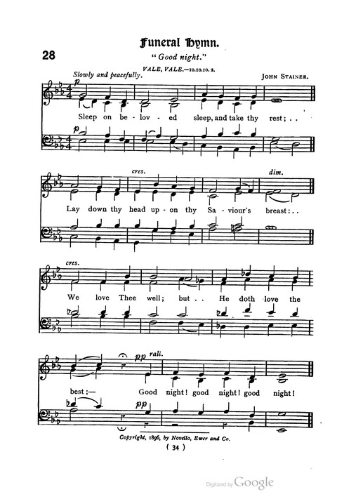 The Day School Hymn Book: with tunes (New and enlarged edition) page 34