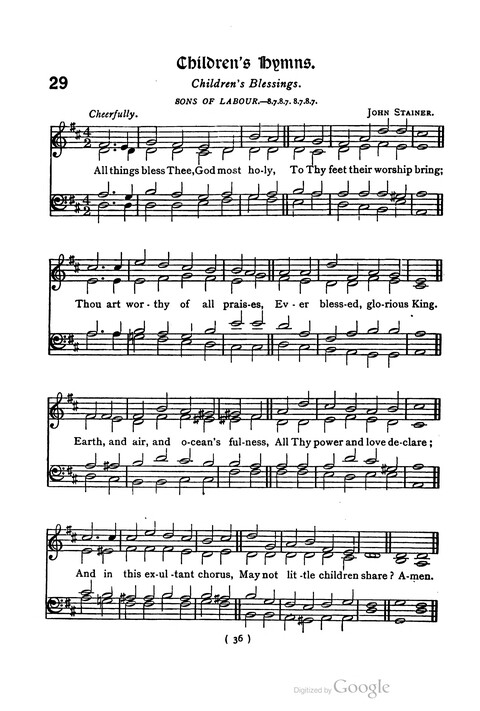 The Day School Hymn Book: with tunes (New and enlarged edition) page 36