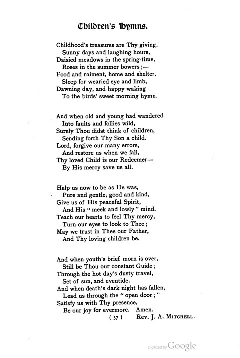 The Day School Hymn Book: with tunes (New and enlarged edition) page 37